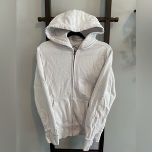 AMERICAN EAGLE WHITE RELAXED FIT HOODIE